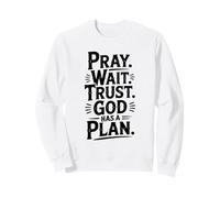 Pray Wait Confía en Que Dios Tiene un Plan Inspirador Sudadera