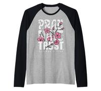 Pray Wait Confía en Que Dios Tiene un Plan La fe Cristiana Camiseta Manga Raglan