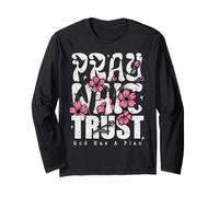 Pray Wait Confía en Que Dios Tiene un Plan La fe Cristiana Manga Larga