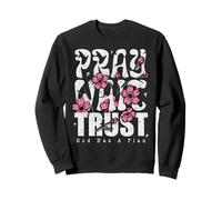Pray Wait Confía en Que Dios Tiene un Plan La fe Cristiana Sudadera