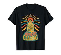 Pray Without Ceasing 1 Tesalonicenses 5:17 Retro Cristiano Camiseta