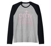 Pray Without Ceasing 1 Tesalonicenses 5:17 Versículo de la Biblia Camiseta Manga Raglan