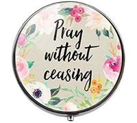 Pray Without Ceasing - Pastillero de cristal con versículo bíblico cristiano, con foto inspiradora