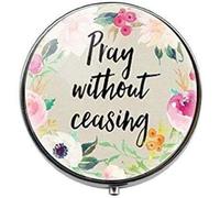 Pray Without Ceasing - Pastillero de cristal con versículo bíblico cristiano, con foto inspiradora
