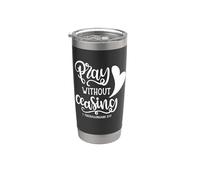 Pray Without Ceasing Verso de la Biblia Cristiano Vaso térmico de acero inoxidable de doble pared
