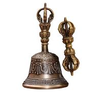 Prayer Bell, Budist Instrument, Singing Ritual Bell, Handmade Bronze Vajra for Ceremony Meditation Altar, Temple Wedding Home Use, Traditional Religious Sound Accessory