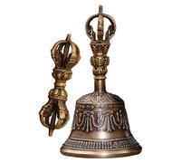 Prayer Bell, Budist Instrument, Singing Ritual Bell, Handmade Bronze Vajra for Ceremony Meditation Altar, Temple Wedding Home Use, Traditional Religious Sound Accessory
