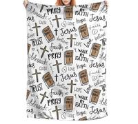Prayer Blanket,Soft Warm Lightweight Jesus Religious Collectibles - Fade-Resistant Religious Throw Blanket - For Hotel Garden Indoor Outdoor Thanksgiving Holiday Party Home Room Dormitory Apartment