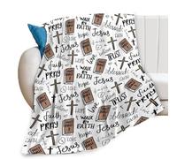 Prayer Blanket,Soft Warm Lightweight Jesus Religious Collectibles - Fade-Resistant Religious Throw Blanket - For Hotel Garden Indoor Outdoor Thanksgiving Holiday Party Home Room Dormitory Apartment