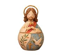 Prayer Keepsake Box Resin Religious Rosary Storage Decorative Case