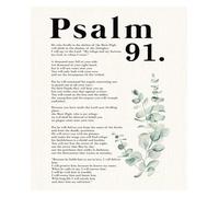 Prayer Room and Sanctuary Wall Art Psalm 91 Dwell in the Shelter Bible Verse Print for Christian Comfort and Faith(Framed,16x24inch(40x60cm))