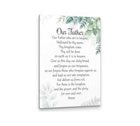 Prayer Room Decor, The Lord's Prayer Christian Wall Art, Our Father Inspirational Scripture Print for Church, Home Office Canvas(Framed,08x12inch(20x30cm))