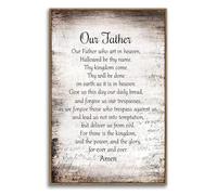 Prayer Room Wall Decor - The Lord‘s Prayer “Our Father” Framed Canvas Art for Christian Meditation Space & Church(Unframed,12x18inch(30x45cm))