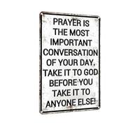 Prayer Wall Art, Metal Poster Decoration, Religious Wall Decor with Scripture Design, Home Office Church Corner Display, Women Men Faith Room Accenent, Inspirational Walls Hanging for Prayer Space