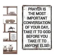 Prayer Wall Art, Metal Poster Decoration, Religious Wall Decor with Scripture Design, Home Office Church Corner Display, Women Men Faith Room Accent, Inspirational Walls Hanging for Prayer Space