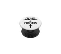 Prayer Warrior Proverbs & Protein Shakes Jesus Weights Faith PopSockets PopGrip Adhesivo