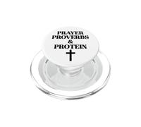 Prayer Warrior Proverbs & Protein Shakes Jesus Weights Faith PopSockets PopGrip para MagSafe