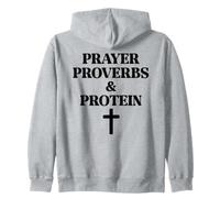 Prayer Warrior Proverbs & Protein Shakes Jesus Weights Faith Sudadera con Capucha