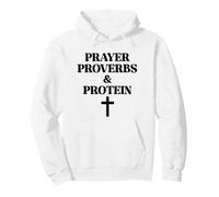 Prayer Warrior Proverbs & Protein Shakes Jesus Weights Faith Sudadera con Capucha