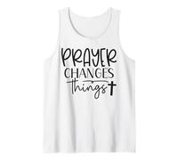 Prayer Warrior tee La oración de la fe Cristiana Cambia Las Cosas Camiseta sin Mangas