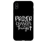 Prayer Warrior tee La oración de la fe Cristiana Cambia Las Cosas Carcasa para iPhone XS MAX
