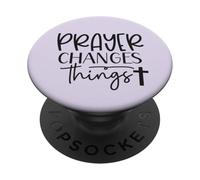Prayer Warrior tee La oración de la fe Cristiana Cambia Las Cosas PopSockets PopGrip Adhesivo