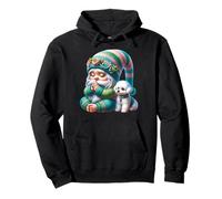 Praying Dog Dad Christian Gnome For Dog Mom With Toy Poodle Sudadera con Capucha