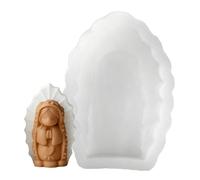 Praying Girl Silicone Mold, 3.1cm Angel Girl Candy Mould, Praying Figurine Craft Mold for Candle Making and Decorative with Casting Support Function, Handmade Craft Supply for Wax Clay, Chocolates