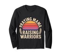 Praying Mama Raising Warriors Faith Maternidad Madre |- Manga Larga