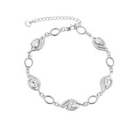 praymos Pulseras de plata de ley con piedra natal de abril para mujer, para mamá, madre, abuela, pulsera con forma de pera, joyería de regalo, Circonita cúbica