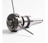PRAZTECH® Centro giratorio de torno con portabrocas de 3 mandíbulas autocentrante de 65 mm | Vástago cónico Morse | Rodamiento múltiple de alta precisión | Contrapunto de torno (MT3: Morse Taper 3)