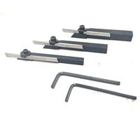 PRAZTECH Juego de 3 mini soportes de herramientas de corte de torno de 6,8 y 10 mm con cuchillas HSS | Pequeños fabricantes de relojes de torno UNIMAT EMCO | Herramienta de corte de torno MINI |