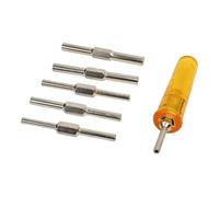 PRAZTECH Kit de herramientas de llave de bajada de resorte principal de reloj | Incluye 6 varillas de mandril de doble extremo (12 tamaños de eje) + mango ergonómico | Herramienta de liberación del