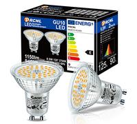 PRCNL GU10 Lámparas LED blanco cálido, fuente de luz 8.5W, 940 lúmenes, 2700 Kelvin, AC220-240V, blanco cálido GU10 Reemplaza lámparas halógenas de 125W, ángulo de haz de 120 ° Bombilla no regulable…