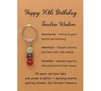 PRCOLUX Regalos de feliz cumpleaños para mujeres, amigas, hermanas, madres, hijas, regalos de cumpleaños de 13, 16, 21, 30, 40, 50, 60, 70 cumpleaños, llavero de cristal, plateado, Estandar