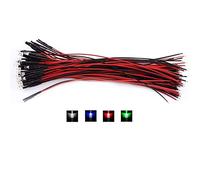 Pre-Cableado Difundido LED Diodos Luz DC 9-12V 3 5 10mm Agua Clara Rojo Azul Verde Luz 50Pcs(Blanco-3mm)