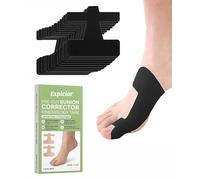 Pre Cut Bunion Corrector Kinesiology Tape Big Toe Support Feet Hallux Valgus Ankle Tape Support Athletic Cushioning Breathable Latex Free Skin Friendly Comfort for Runners Daily Walking(Black,50pcs)