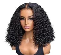 Pre Cut No Glue Water Wave 13x4 Bob Wigs Curly 7x5 Glueless Wig Human Hair Ready To Go Lace Frontal Wigs for Women Pre Plucked (200%,13X4 GLUELESS_16IN)