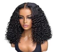 Pre Cut No Glue Water Wave 13x4 Bob Wigs Curly 7x5 Glueless Wig Human Hair Ready To Go Lace Frontal Wigs for Women Pre Plucked (200%,13X4 HD LACE WIG_12IN)