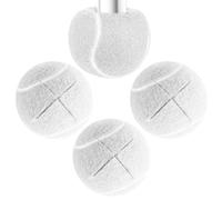 Pre-Cut Walker Tennis Balls 4-Pack | Cross-Slit Chair Leg Glides For Floor Protection | Thick Felt Rubber Furniture Foot Covers | Non-Slip Table Chair Floor Savers