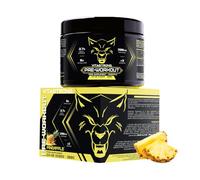 Pre Entreno Fuerte 300g, Preentreno Vegano con Vitamina B12, Citrulina, Beta Alanina, Cafeína, Taurina, AstraGin, Panax Notoginseng, Vitastrong Pre Workout (24 porciones (paquete de 1), Piña)