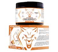 Pre Entreno Sin Cafeina 300g, Preentreno Vegano con Vitamina B12, Citrulina, Beta Alanina, enXtra, Taurina, AstraGin, Panax Notoginseng, Vitastrong Pre Workout (24 porciones (paquete de 1), Orange)