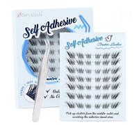Pre Glued Eyelashes Fox Eye Lashes C Curl Self Adhesive Lashes Cat Eye Press On Lashes Stick On Eyelashes Wispy by Obeyelash (Fox Eye Lashes)