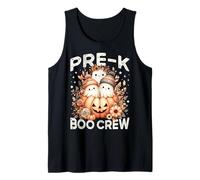 Pre K Boo Crew Halloween Floral Ghost PreK Profesora Niña Mujer Camiseta sin Mangas