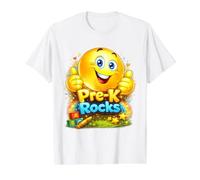 Pre K Rocks Feliz Estudiante Preescolar Regreso A La Escu Camiseta gráfica económica, Hombre, Blanco, S