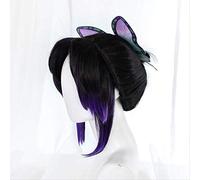 Pre-sale Uwowo Demon Slayer: Kimetsu no Yaiba Shinobu Kocho Cosplay Wig 23cm Short Black Purple Gradient Demon Slaying Corps