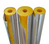 Pre Slit Pipe Insulation Rock Wool Tubing Aluminum Foil Sleeve,Fire Resistant High Temperature Steam Material(Id 43mm/1.69in,TH 30MM/1.2IN)
