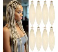 Pre-stretched Braiding Hair Professional Easy Crochet Braid Hair 26 Inch 8 Packs Hot Water Setting Soft Synthetic Braiding Hair(26 inch 613#)
