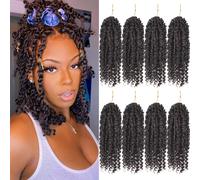 Pre-twisted Passion Twist Crochet Hair 10 Inch 8 Packs Crochet Passion Twists Pre Looped Short Passion Twist Hair Crochet Braids Bohemian C