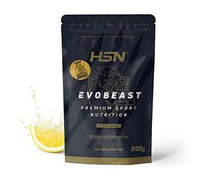 Pre Workout Evobeast de HSN | Sabor Limón 500 g = 10 Tomas por Envase Bebida para Deportistas Preentrenamiento con Potente Poder Estimulante + Energética | No-GMO, Vegano, Sin Gluten